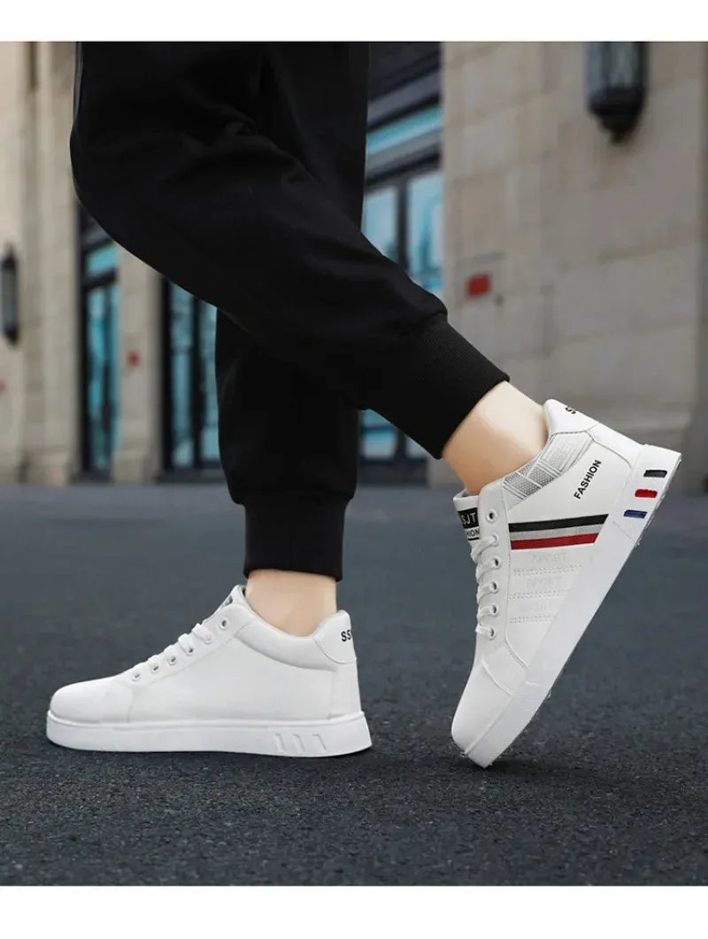 2024 New Men's Sneakers Brand Men Leather High-Top Skateboarding Shoes Breathable Hip hop Shoes Street Shoe Zapatos Para Hombres