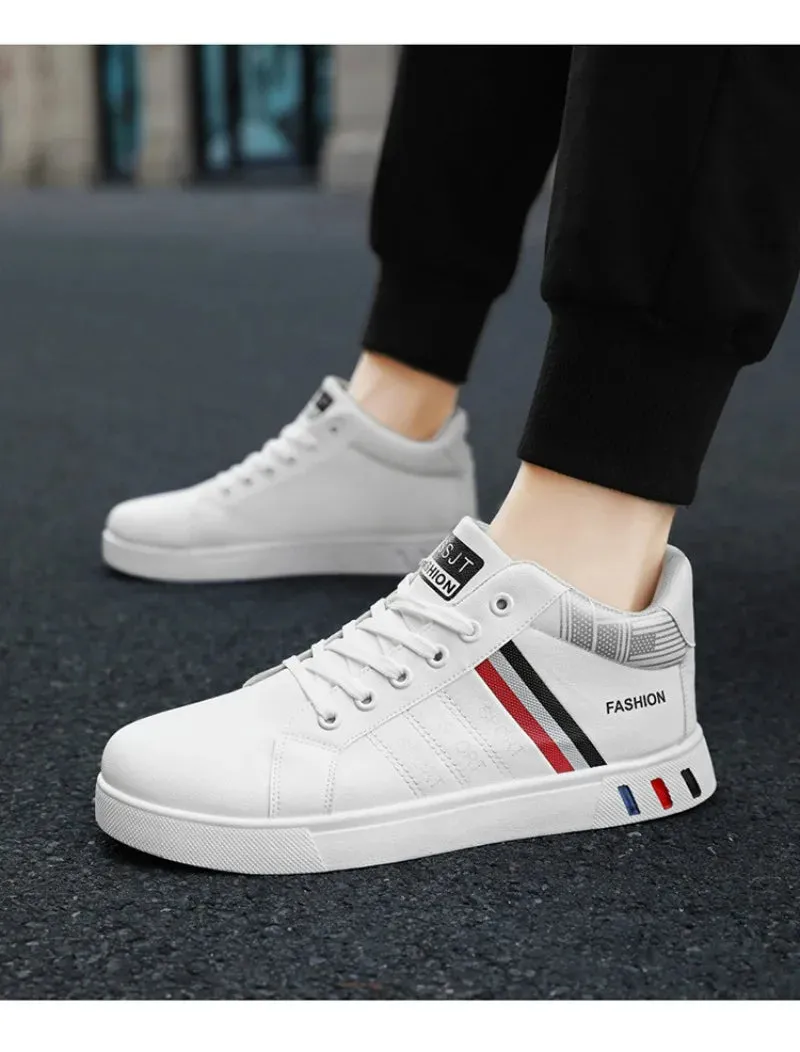 2024 New Men's Sneakers Brand Men Leather High-Top Skateboarding Shoes Breathable Hip hop Shoes Street Shoe Zapatos Para Hombres