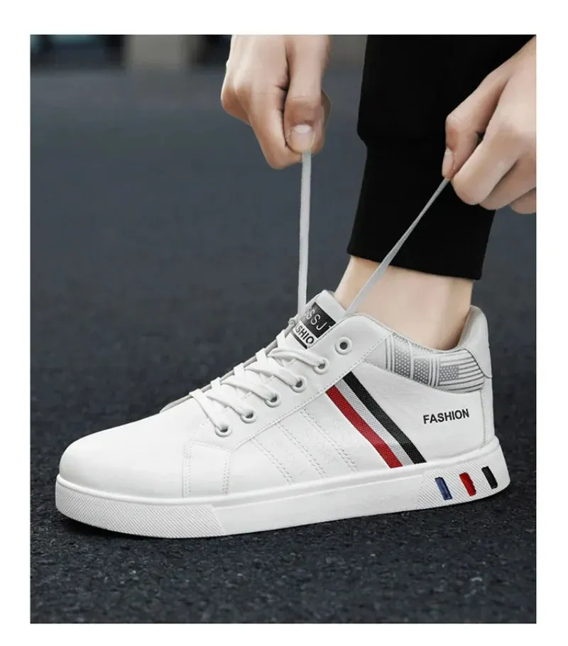 2024 New Men's Sneakers Brand Men Leather High-Top Skateboarding Shoes Breathable Hip hop Shoes Street Shoe Zapatos Para Hombres