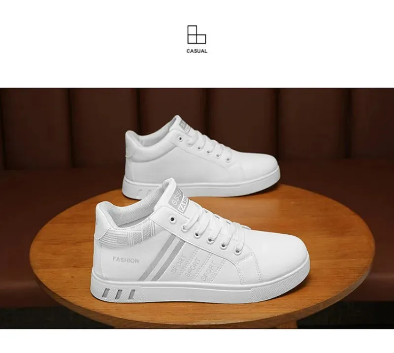 2024 New Men's Sneakers Brand Men Leather High-Top Skateboarding Shoes Breathable Hip hop Shoes Street Shoe Zapatos Para Hombres