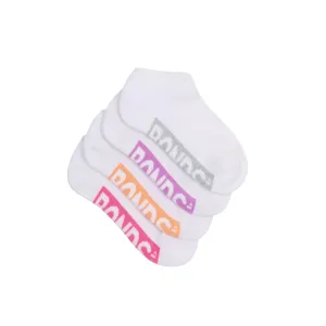 4 Pairs X Bonds Kids Logo Light Cushioned Low Cut White Multi Socks