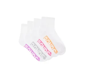 4 Pairs X Bonds Kids Logo Light Cushioned Quarter Crew White Multi Socks
