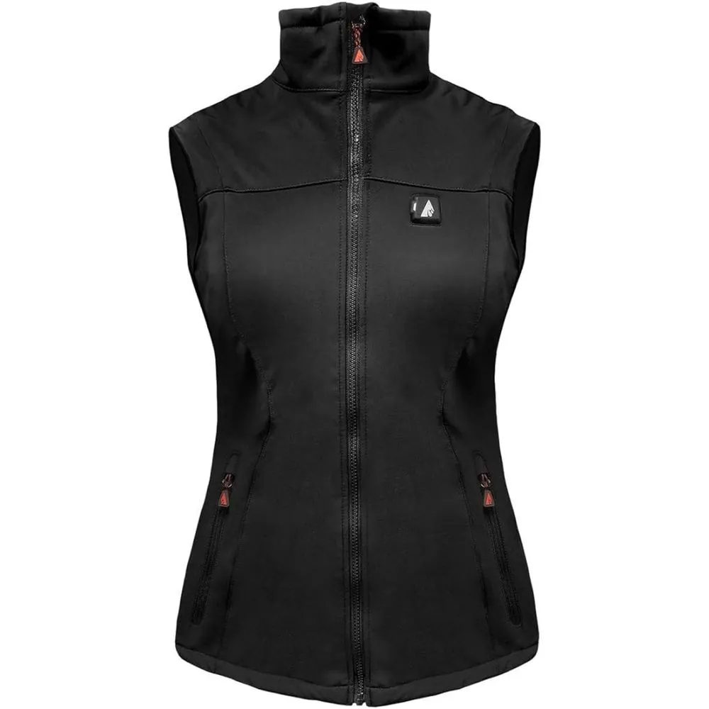 ActionHeat AH-VST-5V-1-BW Women's 5V Heated Vest, Slim Lightweight Softshell with Battery Pack, Small, Black