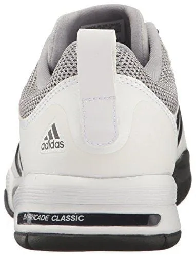 adidas  Barricade Classic Wide 4E Tennis Shoe,White/Core Black/Mid Grey,10 US