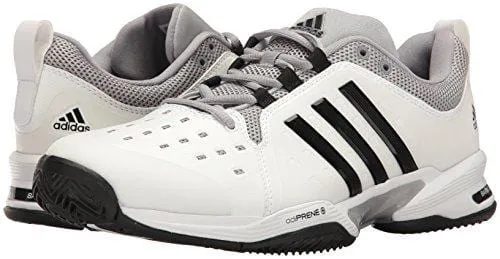 adidas  Barricade Classic Wide 4E Tennis Shoe,White/Core Black/Mid Grey,10 US