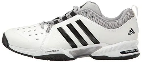 adidas  Barricade Classic Wide 4E Tennis Shoe,White/Core Black/Mid Grey,10 US