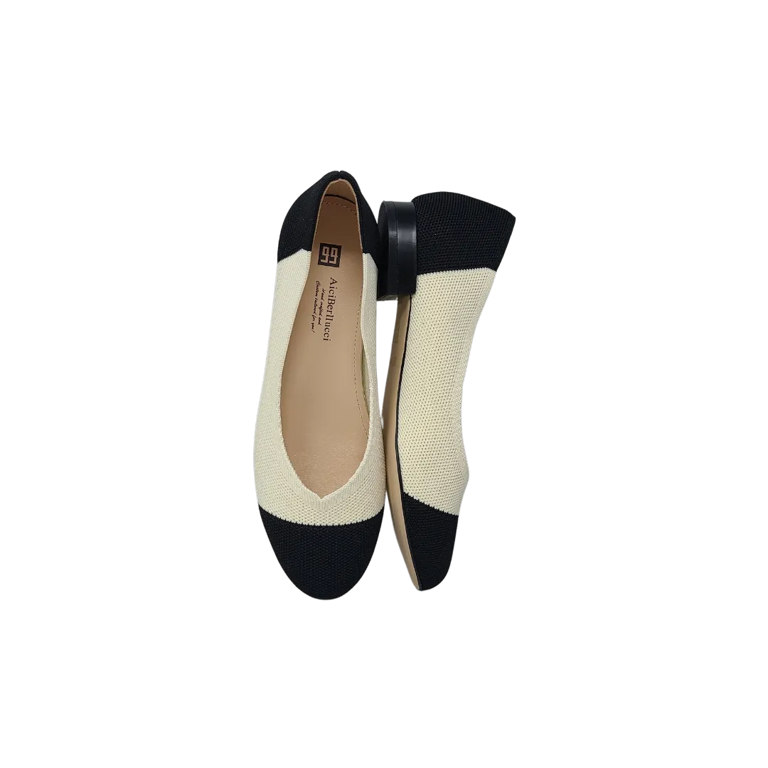 AiciBerllucci Ball ladies White/Black knitted Flat shoes