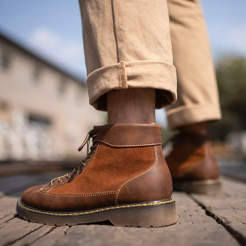 American Retro Ankle Tooling Leather Boots