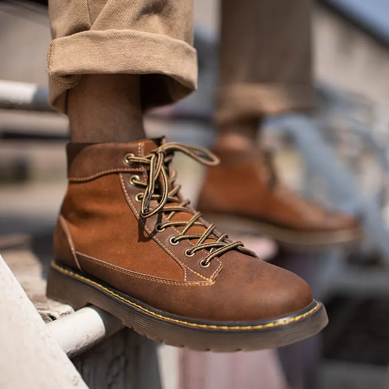 American Retro Ankle Tooling Leather Boots