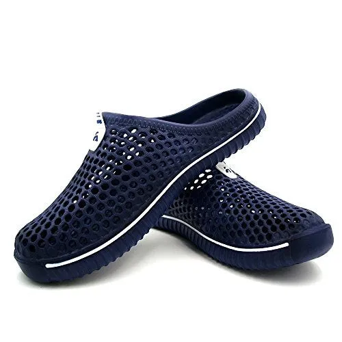 Amoji Unisex Garden Shoes Clogs Slippers Sandals Beach Shower Shoes Navy 13US W/11US M