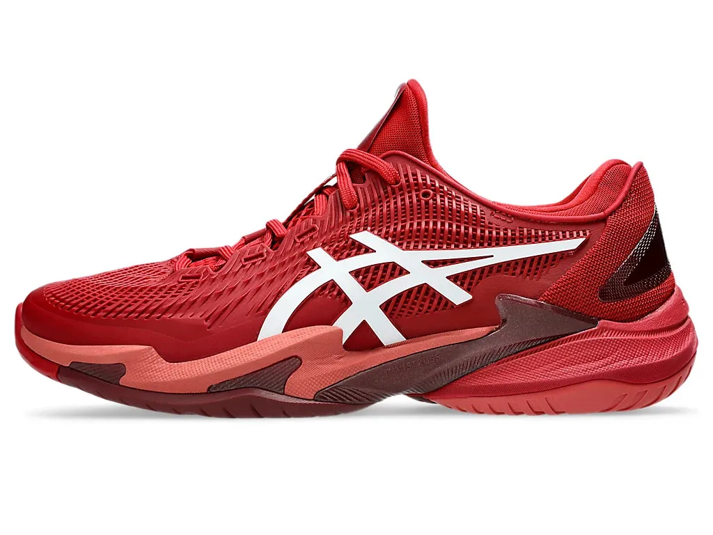 Asics Men's COURT FF 3 NOVAK Tennis Shoes in Cranberry/White