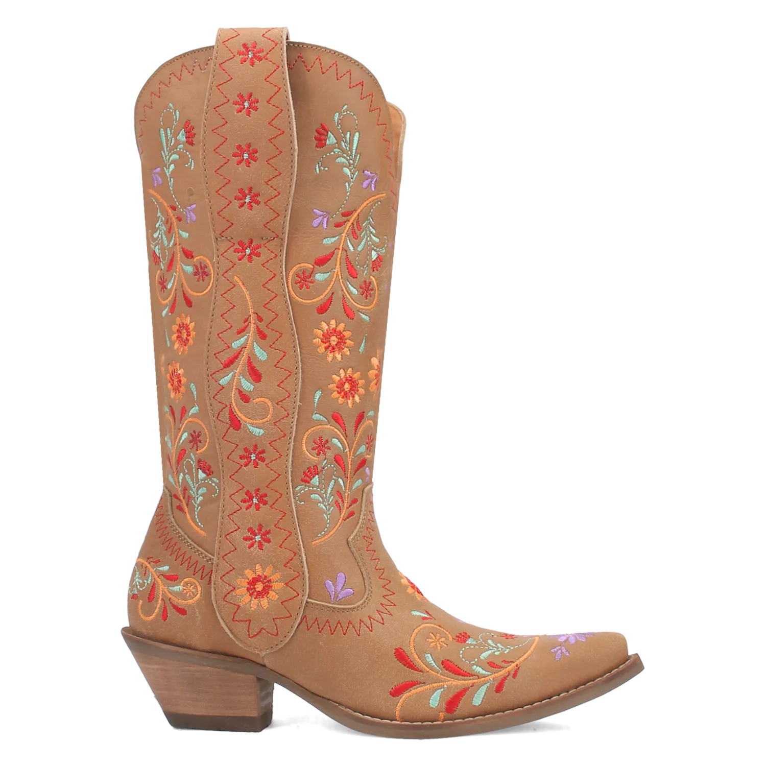 Beetle Juice Camel Leather & Embordered Boots (DS)