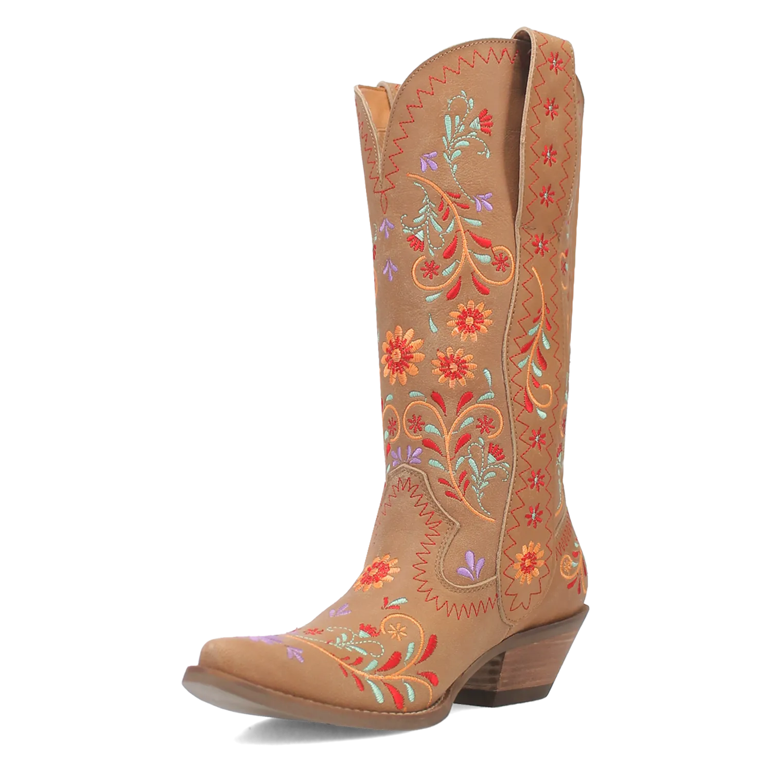Beetle Juice Camel Leather & Embordered Boots (DS)