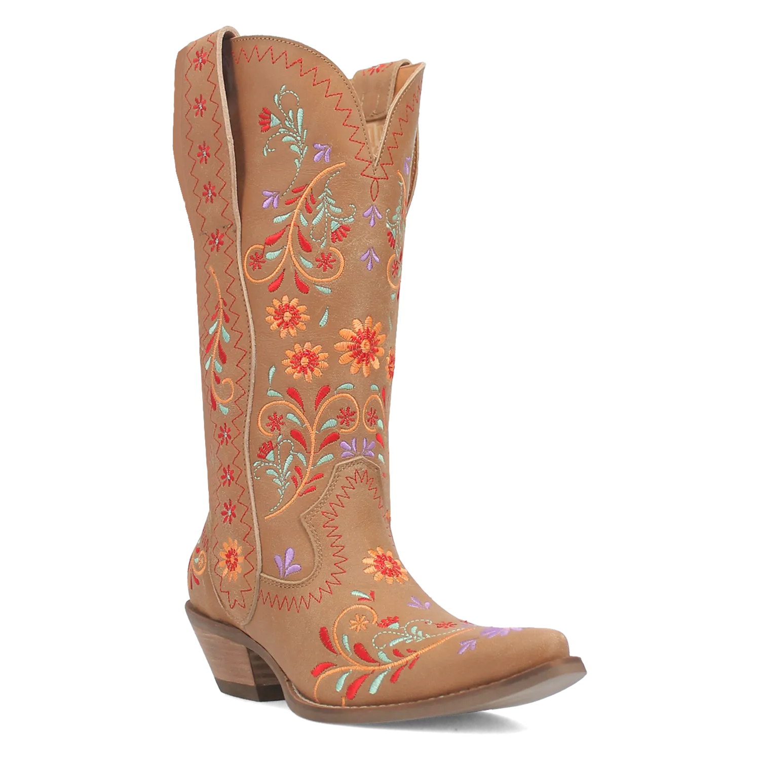 Beetle Juice Camel Leather & Embordered Boots (DS)