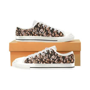 Coffee Beans White Low Rise Shoes up to size 12
