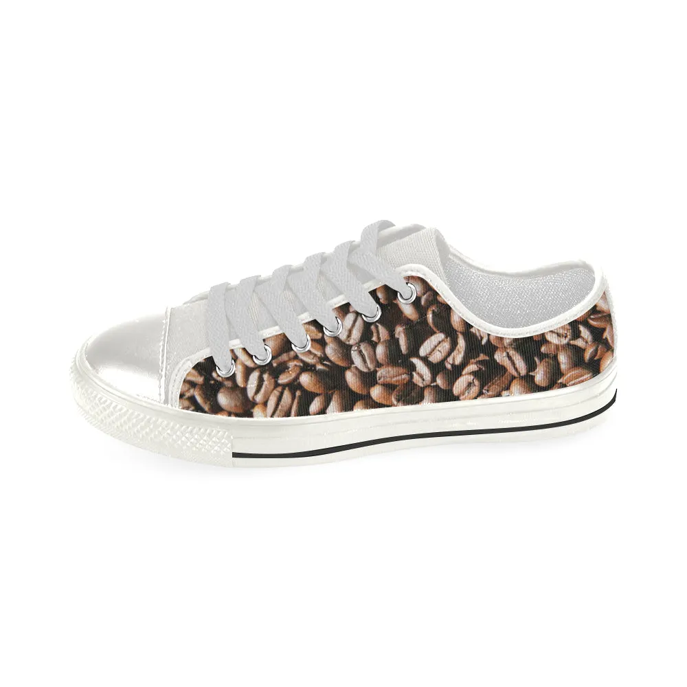 Coffee Beans White Low Rise Shoes up to size 12