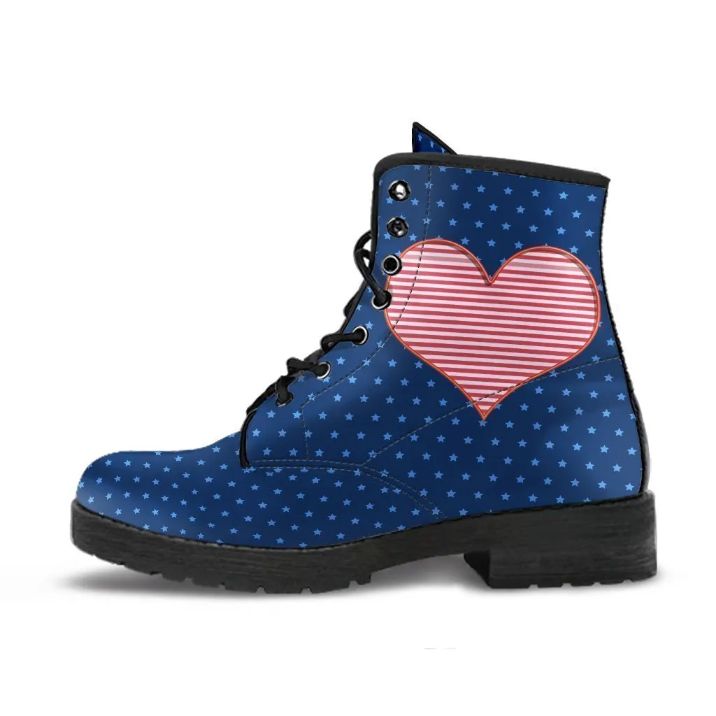 Combat Boots - Starry-eyed Heart |  Boho Shoes, Handmade Lace Up Boots, Vegan Leather Lace Up Boots Women, Custom Shoes, Custom Boots