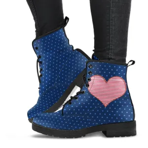 Combat Boots - Starry-eyed Heart |  Boho Shoes, Handmade Lace Up Boots, Vegan Leather Lace Up Boots Women, Custom Shoes, Custom Boots