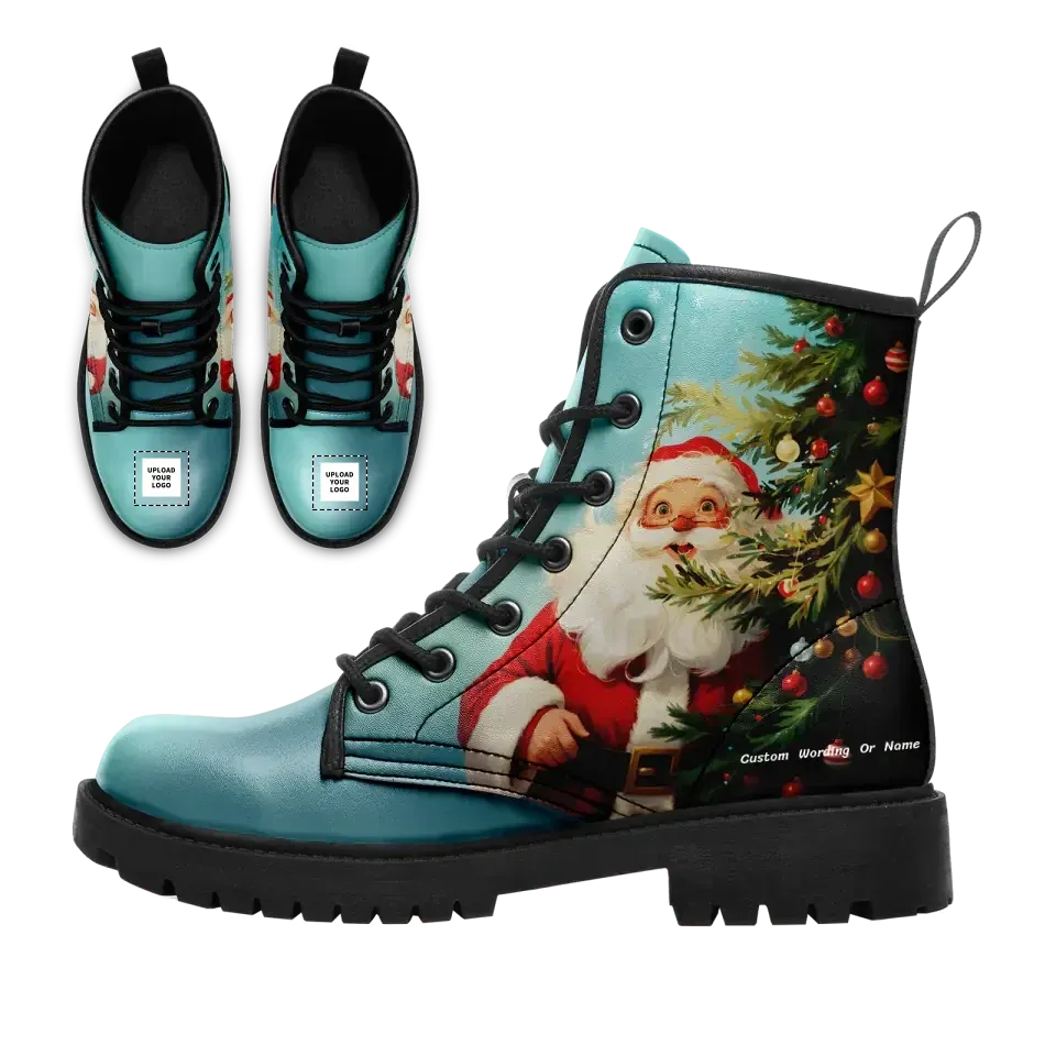 Corporate Gifts,Personalized Santa Claus Boots, Custom Xmas Fashion Winter Boots, Holidays Cheer Gift