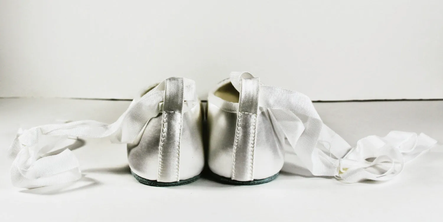 Crystal Ballet Flat with Monogram Heart