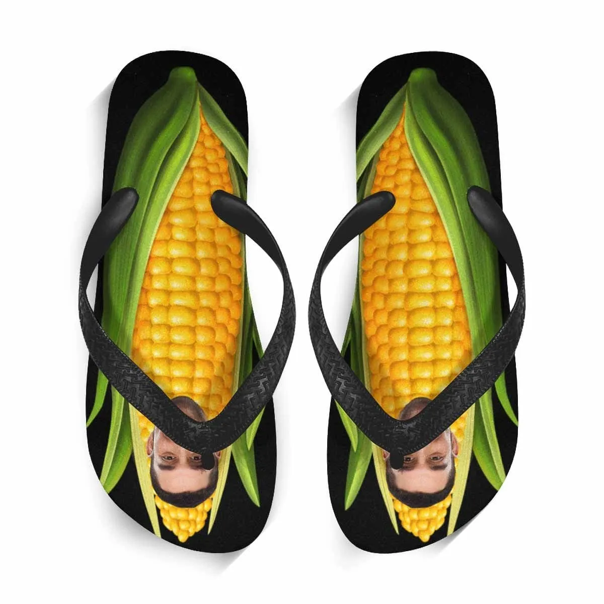 Custom Face Corn Flip Flops For Both Man And Woman Funny Gift For Vacation,Wedding Ideas For Guests