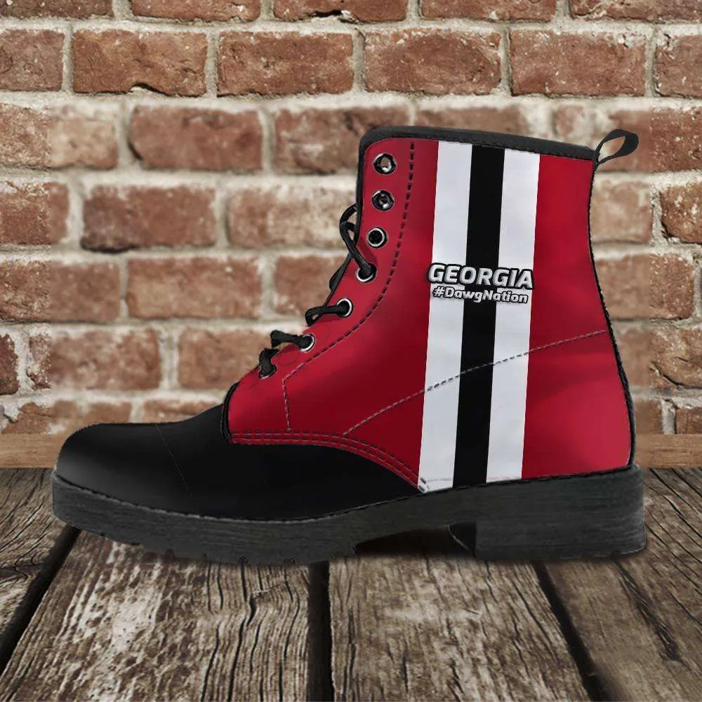 #DawgNation Georgia Faux Leather 7 eye Lace-up Boots