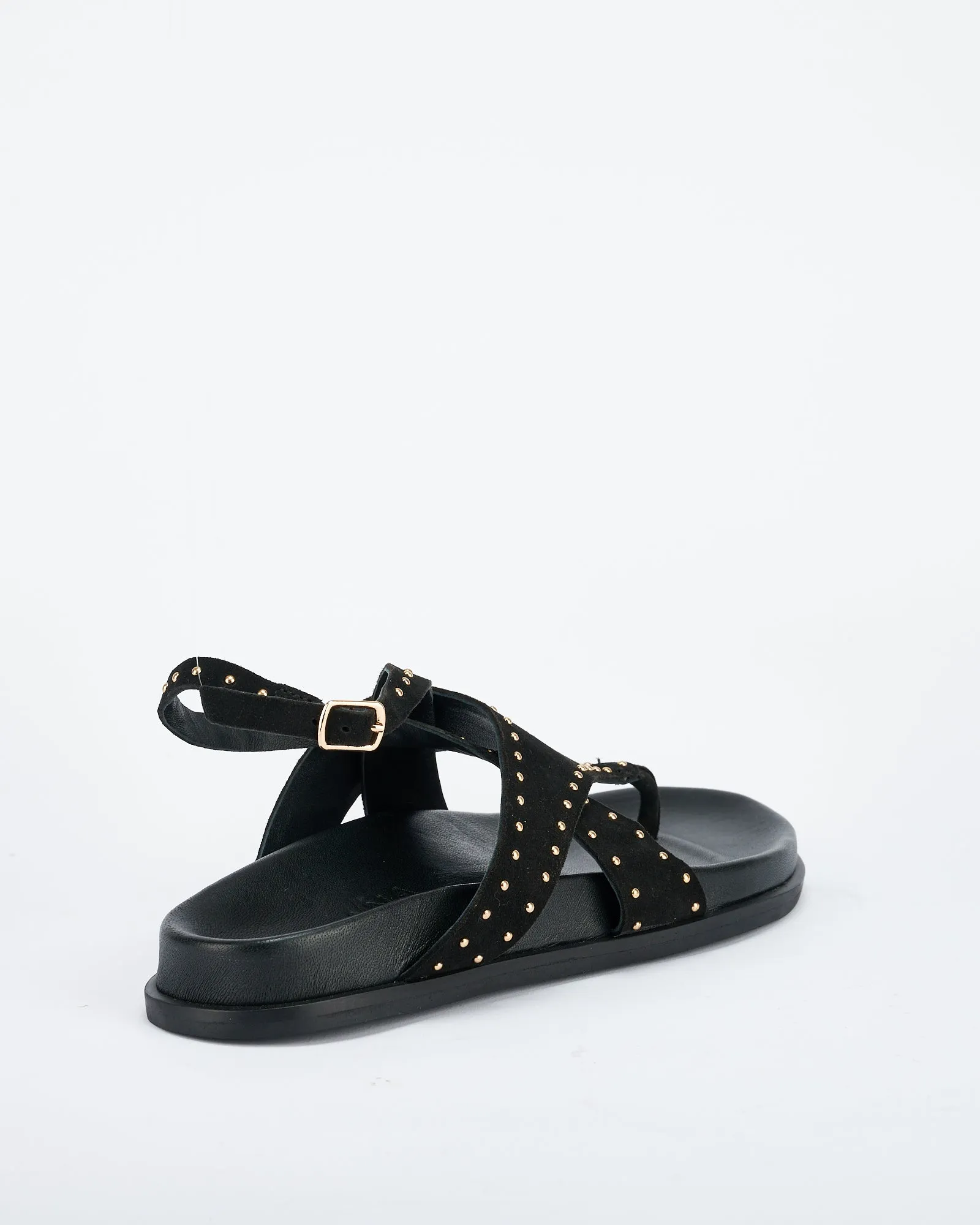 Faust Footbed Black Suede/Gold