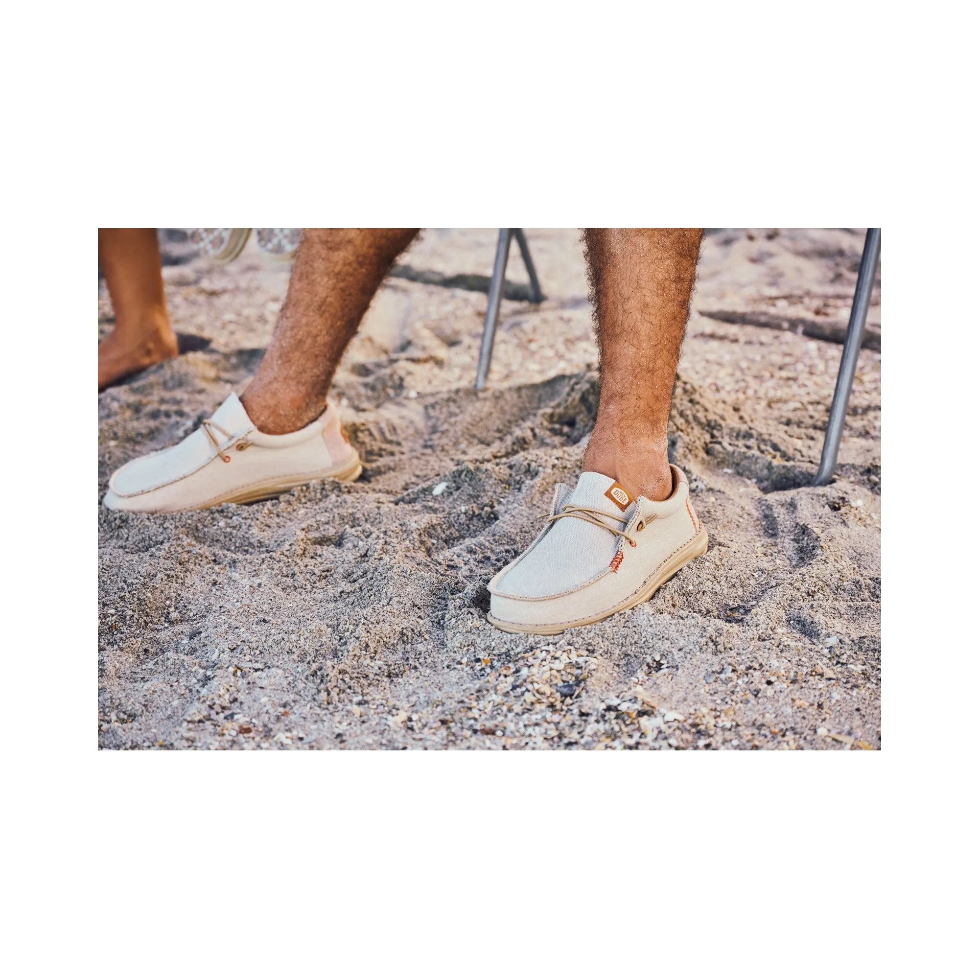 HEYDUDE Wally Coastline Jute Mens Shoe - Stone White