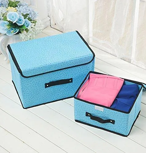 HLLMART 2 Organizer Shelves Closet Friendly Closet, Breathable Material, for Clothes Storage and Accessories & Handbag Organizer, Shoe, Toys - Keep Your Wardrobe in order (Organizer Boxes)