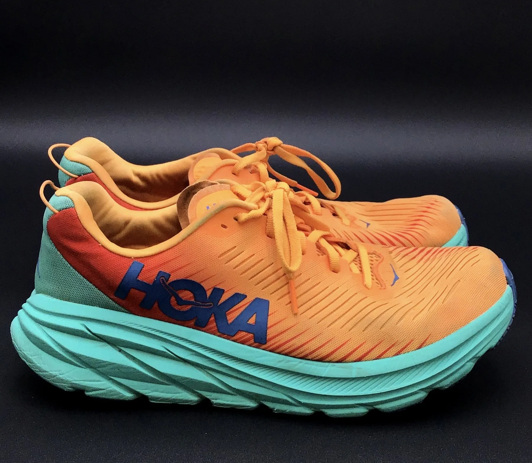 Hoka One One Men's Rincon 3 1119395 BOFT Orange Athletic Shoes - Size 10.5D