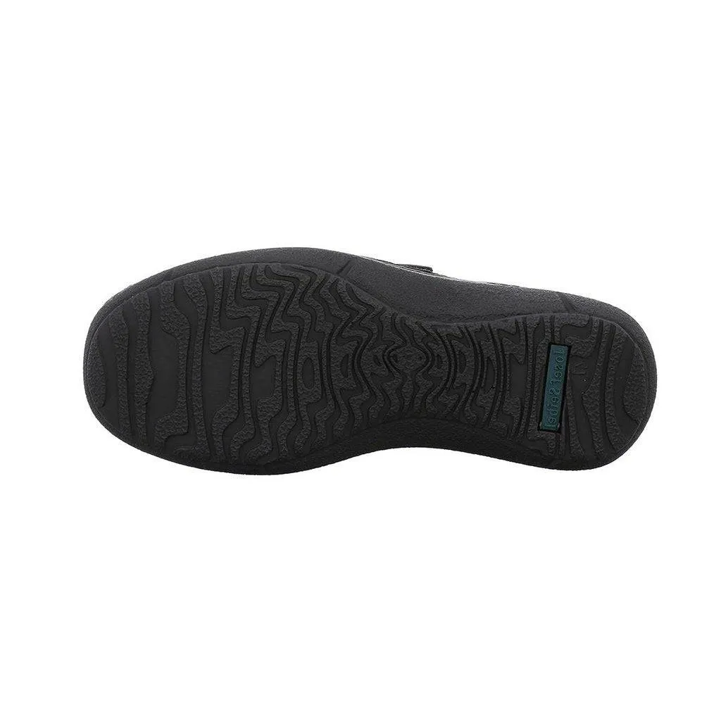 Josef Seibel Alec Black Men’s Leather Hook and Loop Shoes