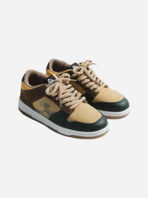 Kicksteria - Vintage Wave Print Skate Shoes
