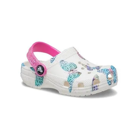 Kids’ Crocs Classic Butterfly Clog - White