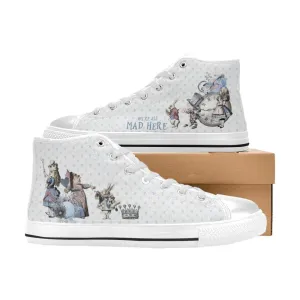 Kids High Top Sneakers - Alice in Wonderland Gifts #102 White | Gift Idea, Birthday Gifts for Girls, Custom Gifts for Kids, Kids Gifts