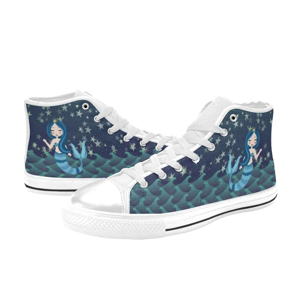 Kids High Top Sneakers - Mermaid #101 Blue Mermaid | Mermaid Gifts for Girls, Gift Idea, Birthday Gift, Gift for Kid, I'll Just Be A Mermaid