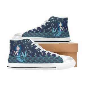 Kids High Top Sneakers - Mermaid #101 Blue Mermaid | Mermaid Gifts for Girls, Gift Idea, Birthday Gift, Gift for Kid, I'll Just Be A Mermaid