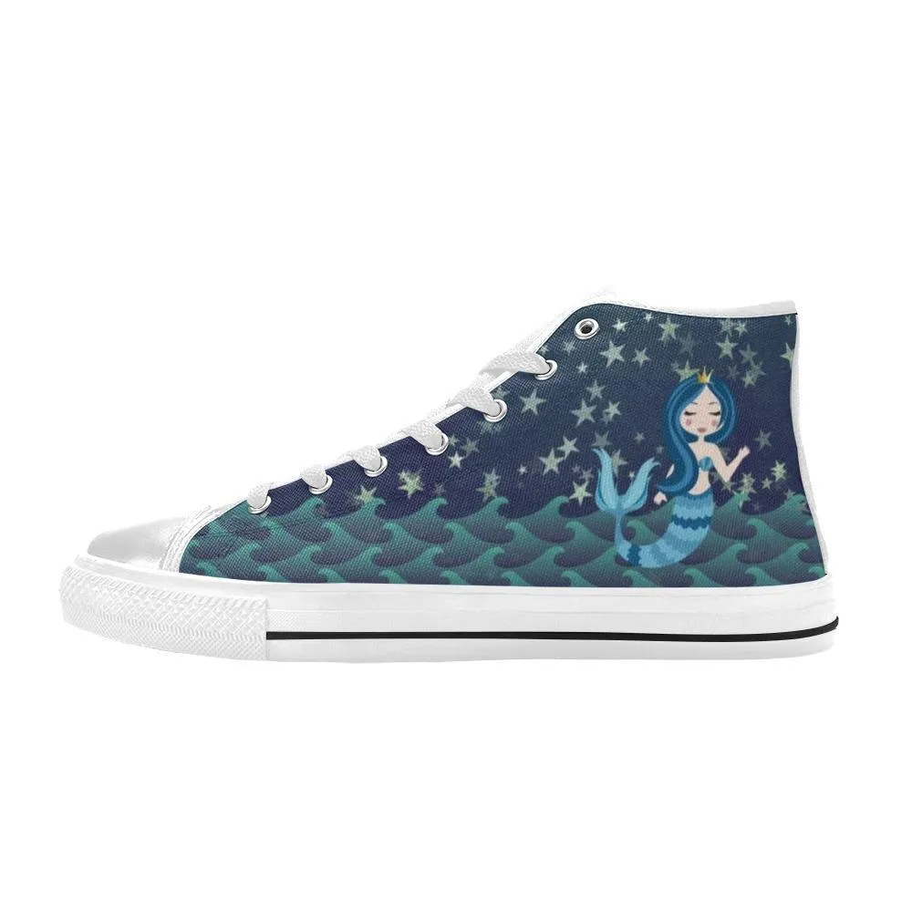 Kids High Top Sneakers - Mermaid #101 Blue Mermaid | Mermaid Gifts for Girls, Gift Idea, Birthday Gift, Gift for Kid, I'll Just Be A Mermaid