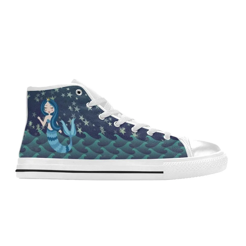 Kids High Top Sneakers - Mermaid #101 Blue Mermaid | Mermaid Gifts for Girls, Gift Idea, Birthday Gift, Gift for Kid, I'll Just Be A Mermaid