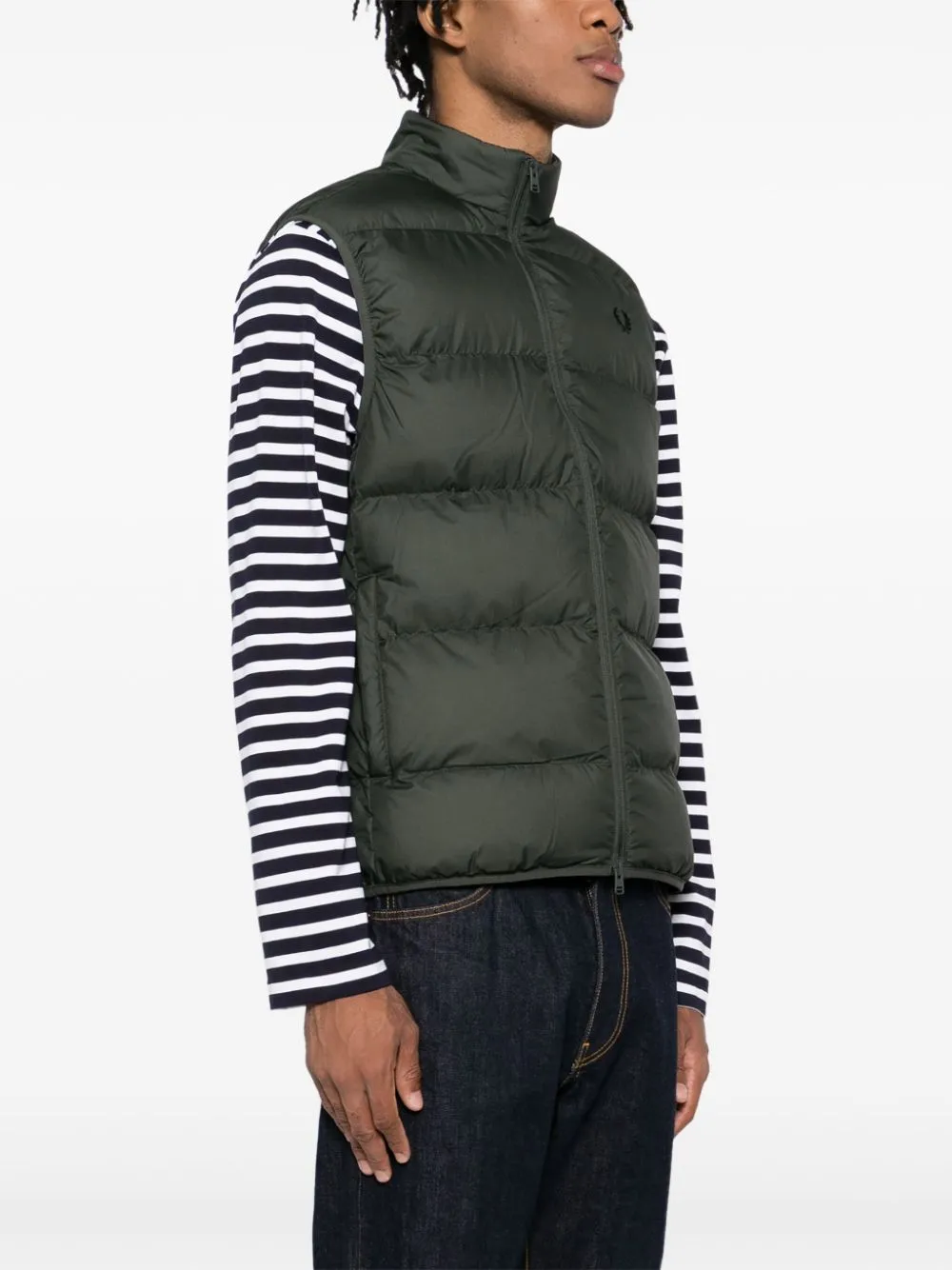 logo-embroidered padded jacket