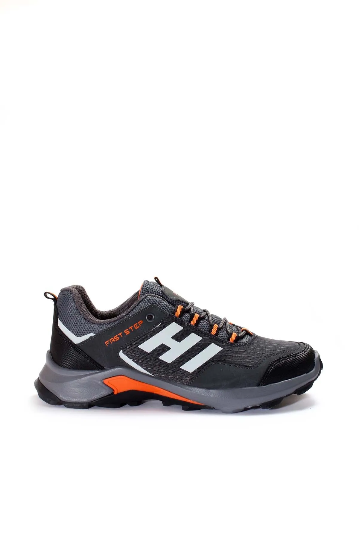 Men's Black and Gray Athletic Sneakers with Orange Accents - Wessi