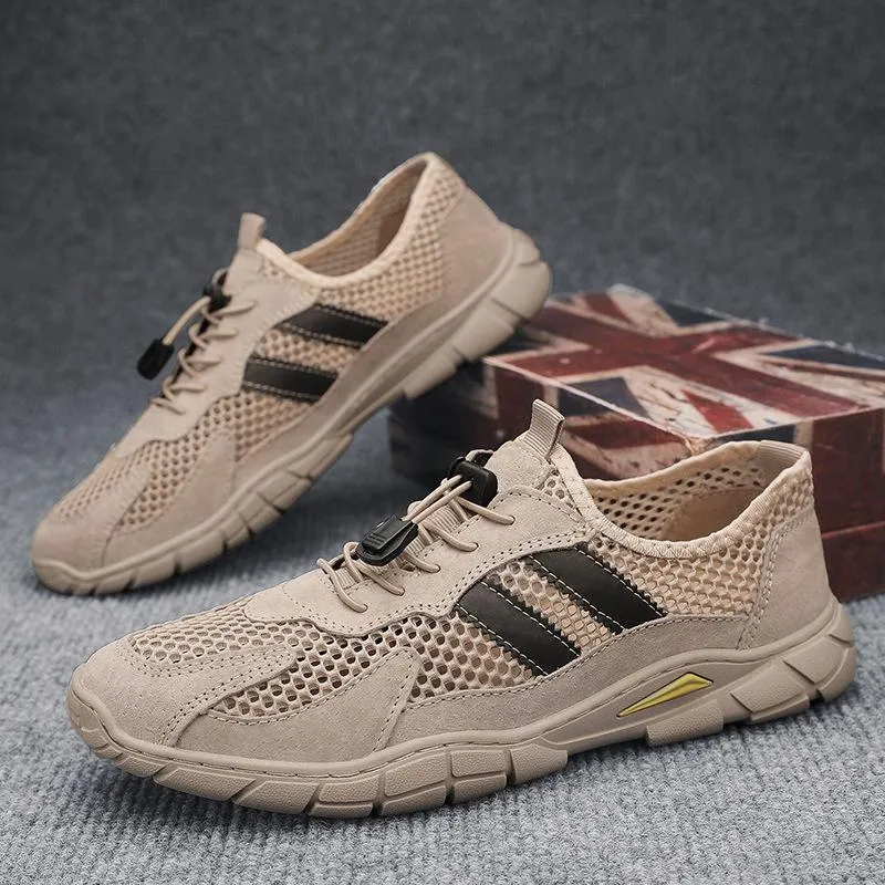 Net eye breathable hollow lightweight soft bottom casual sports shoes