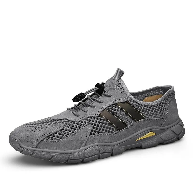 Net eye breathable hollow lightweight soft bottom casual sports shoes