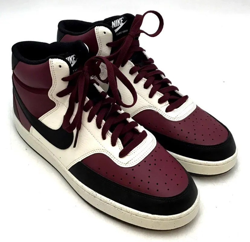 Nike Men's Court Vision Dark Beetroot Black Athletic Shoes - Size 11.5