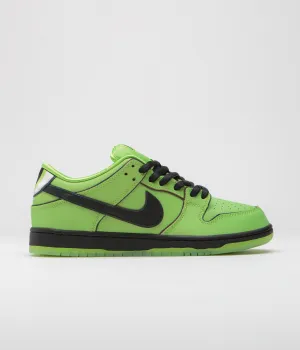 Nike SB x Powerpuff Girls Dunk Low Pro 'Buttercup' Shoes - Mean Green / Black - Lotus Pink