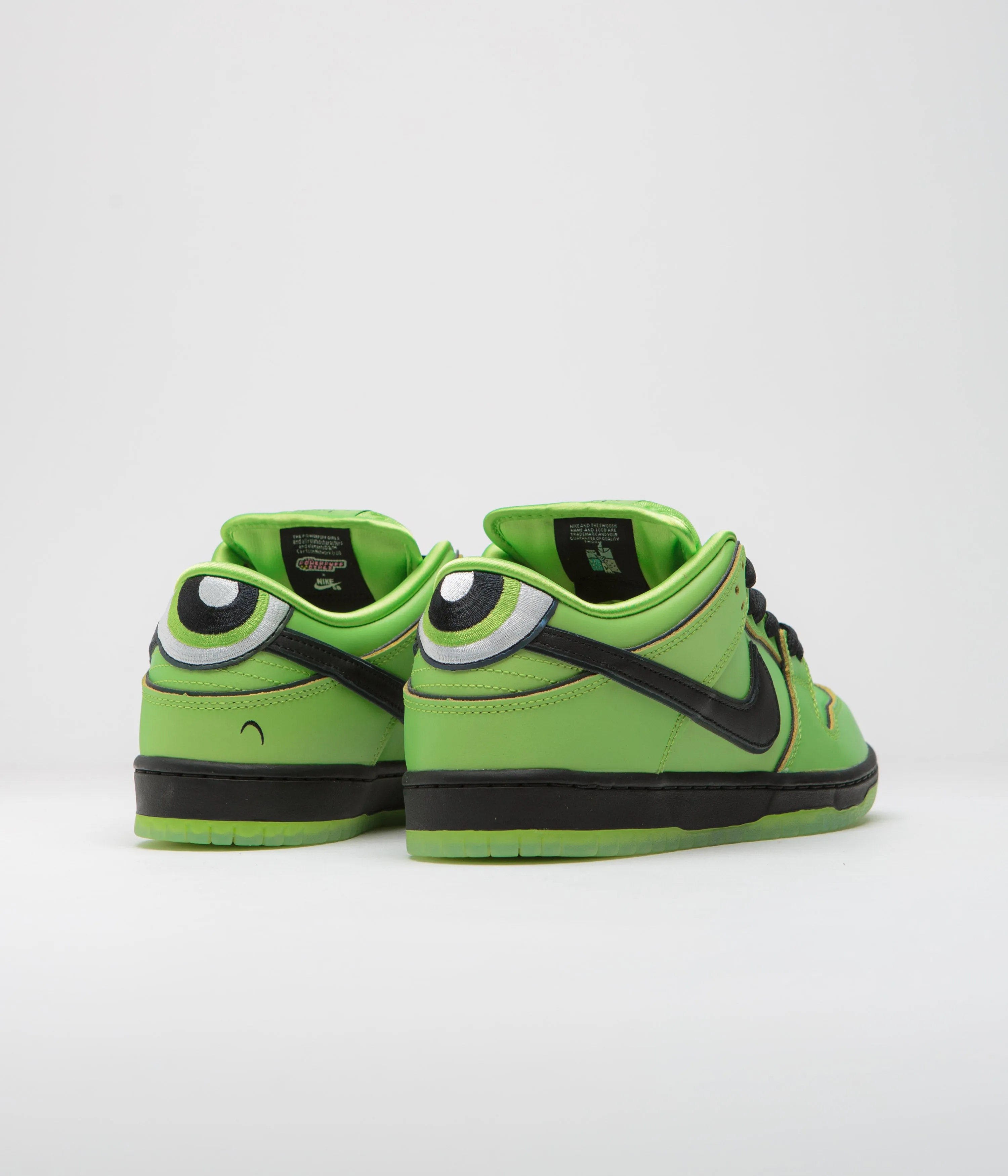 Nike SB x Powerpuff Girls Dunk Low Pro 'Buttercup' Shoes - Mean Green / Black - Lotus Pink