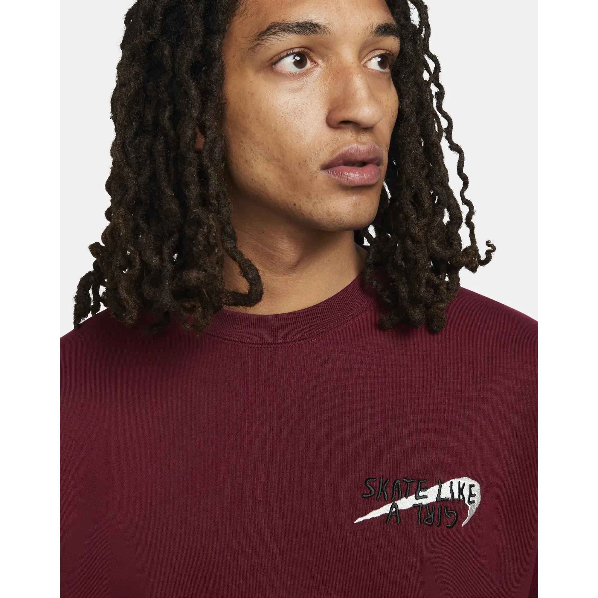 Nike SB X Skate Like A Girl Crewneck Sweatshirt Beetroot