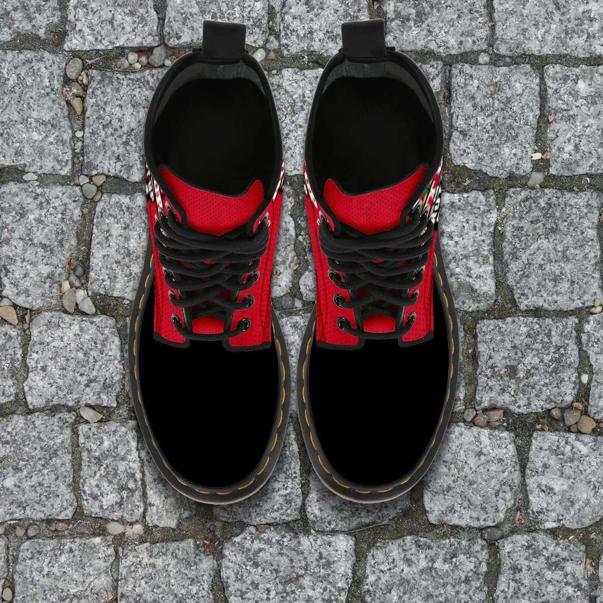 #NutUpOrShutUp Ohio State Fan Faux Leather 7 Eye Lace-up Boots