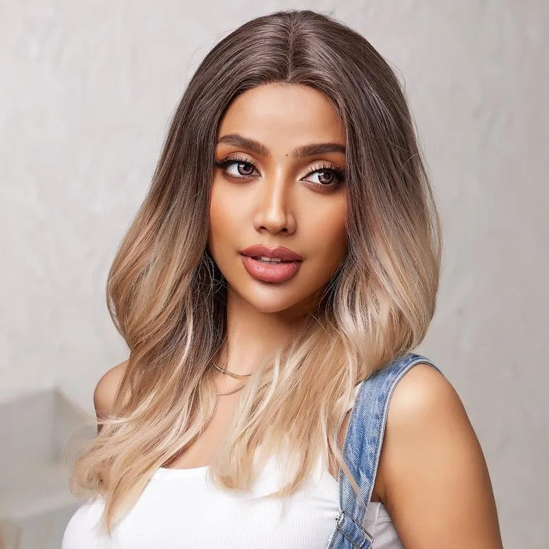 Ombre Brown and Blonde Lace Front Synthetic Wig