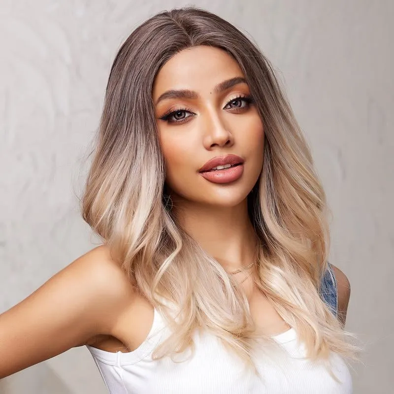 Ombre Brown and Blonde Lace Front Synthetic Wig