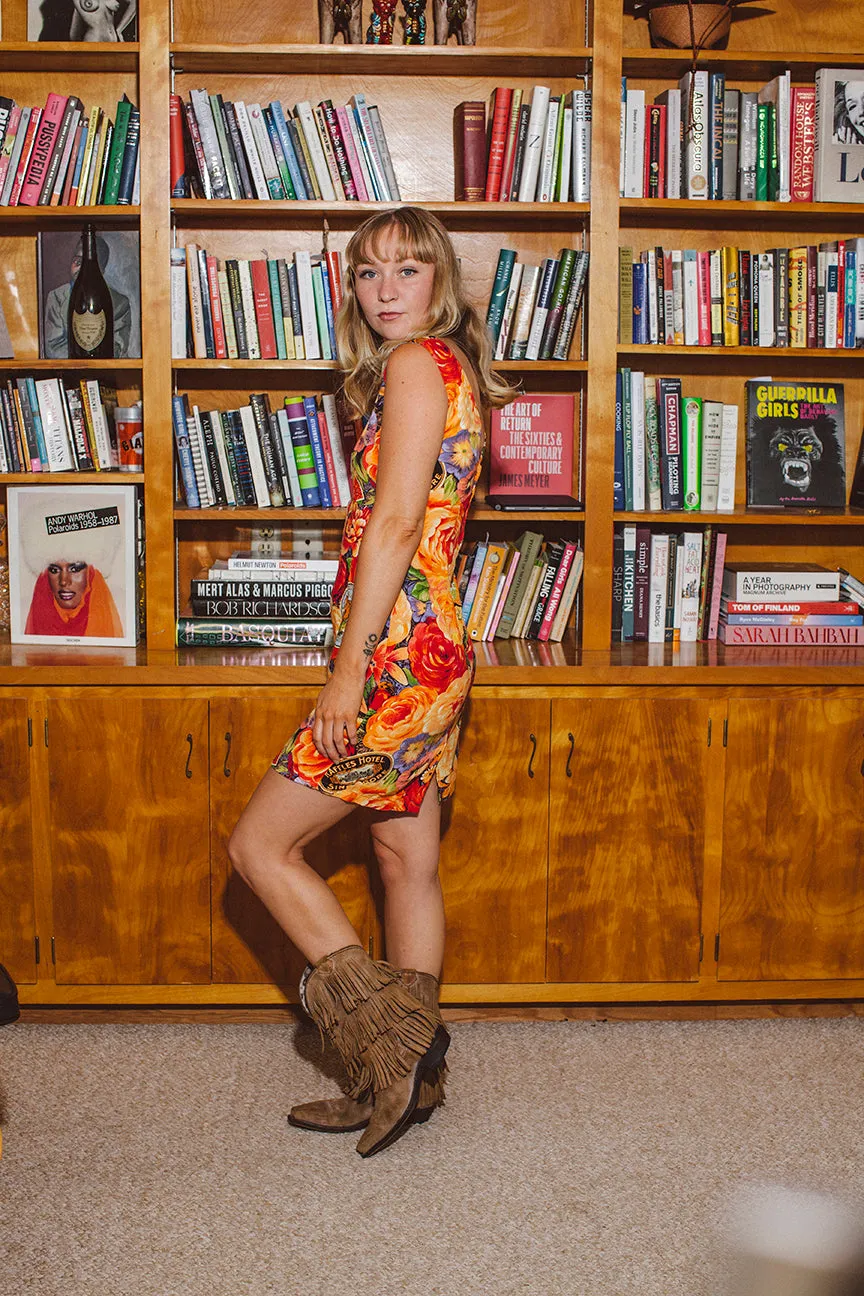 PORTER Brown Fringe All Leather Calf Cowboy Boots